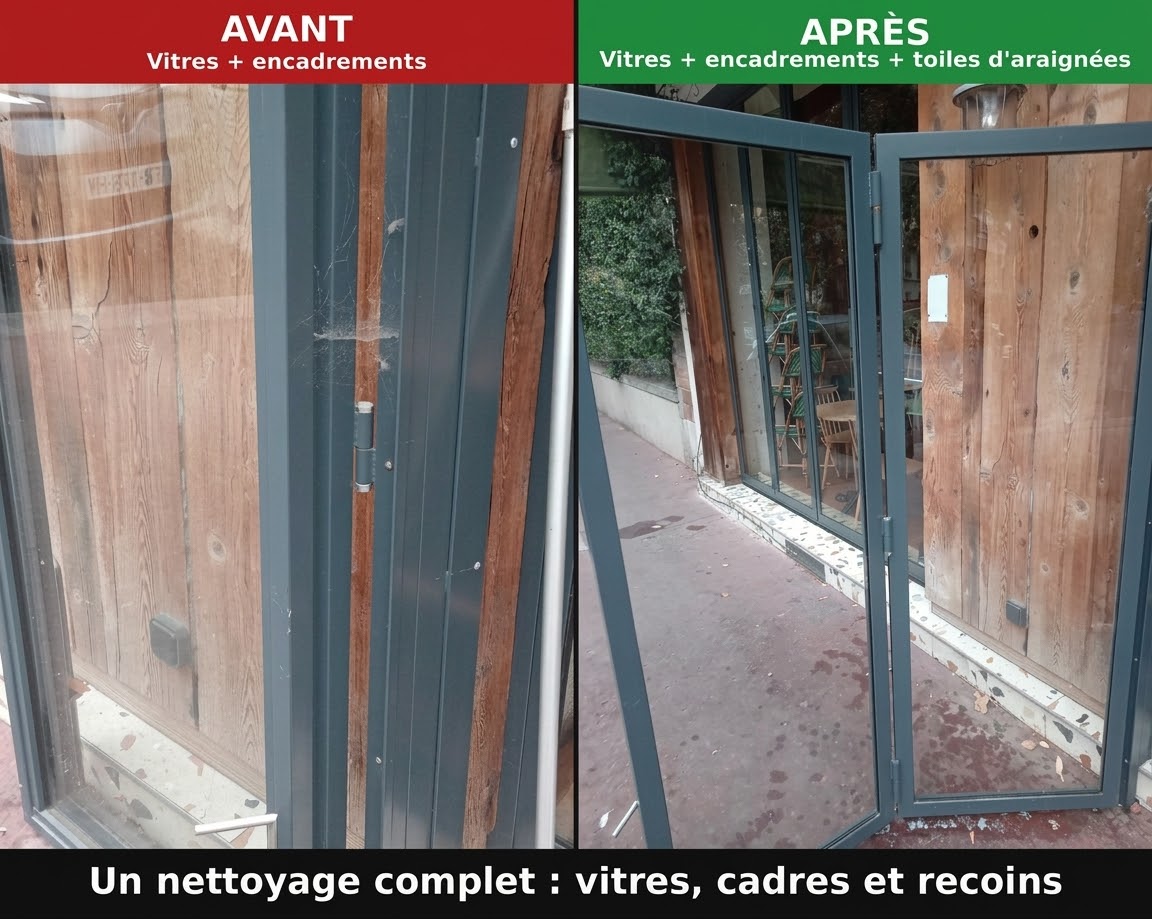 Nettoyage baies et encadrements - Avant/Après